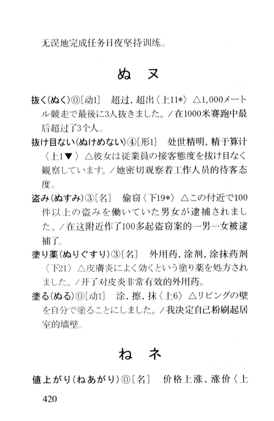 ぬ　ヌ_人教版新版标准日语中级词汇手册